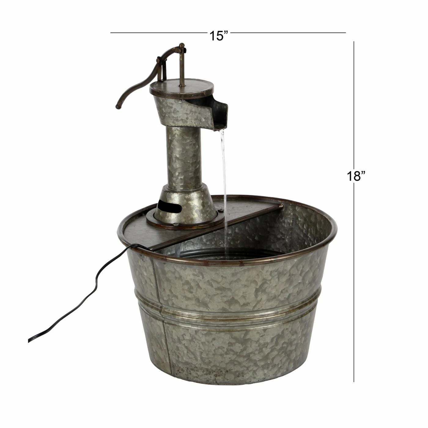 Discount π€© Floor DecMode Farmhouse Iron Water Pump With Bucket Design Fountain π₯ - Image 5