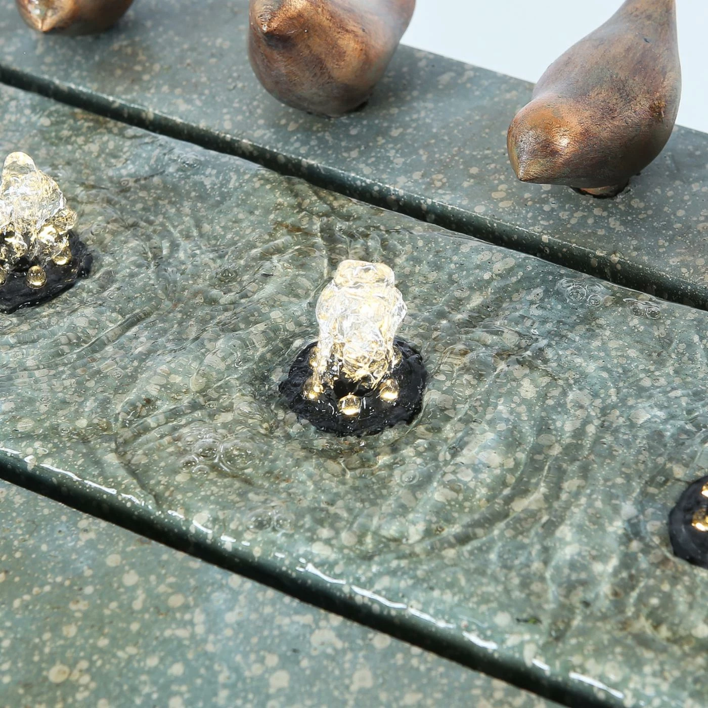 Outlet π Floor LuxenHome Rectangular Outdoor Fountain With LED Lights And Bronze Birds π - Image 5